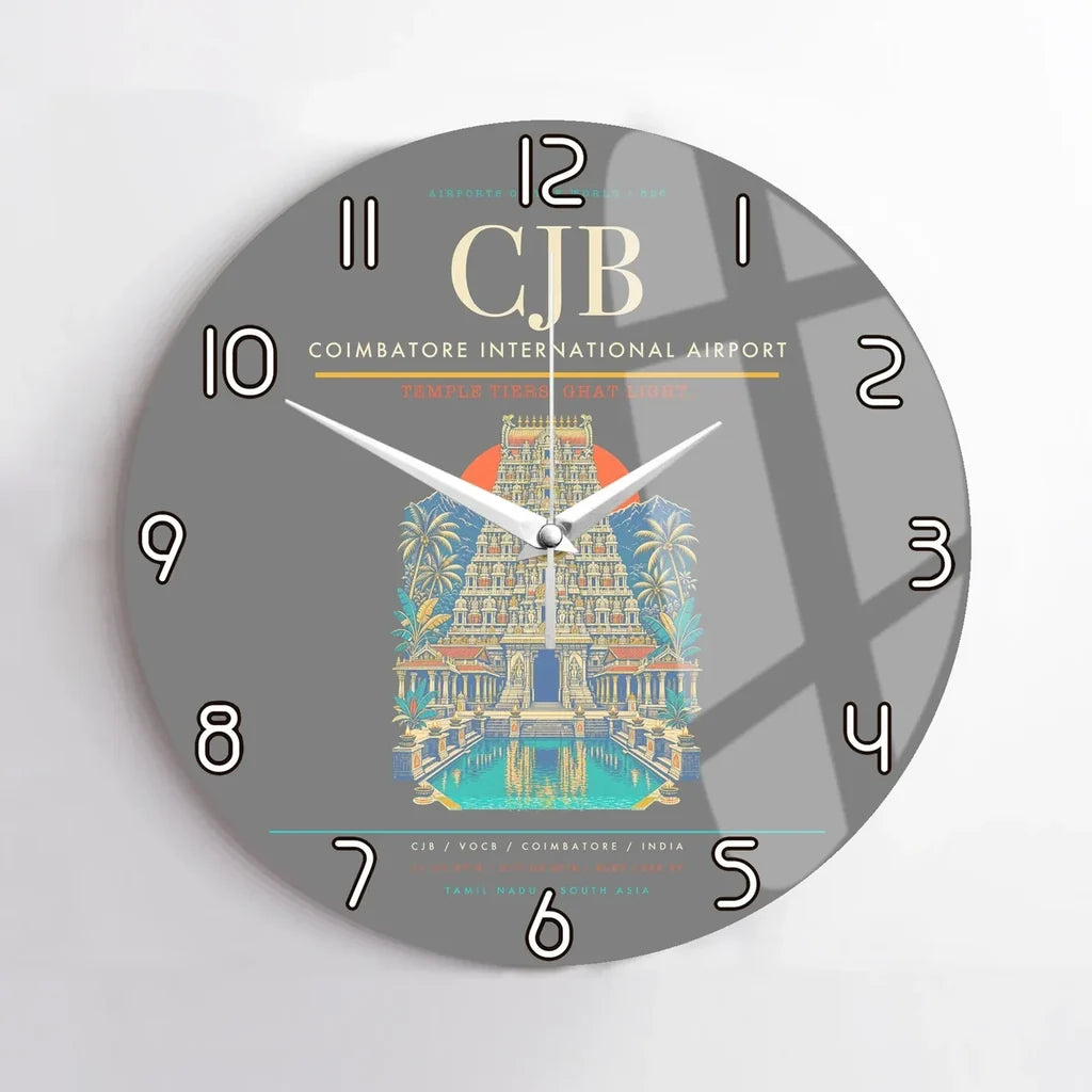 Coimbatore International Airport CJB Wall-Clock No-Frame - Gray