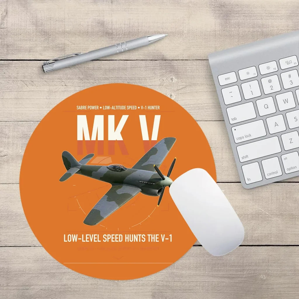 Hawker Tempest Mk V design on orange round mouse pad