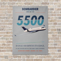Thumbnail for Bombardier Global 5500 vertical canvas print - no frame - light gray background