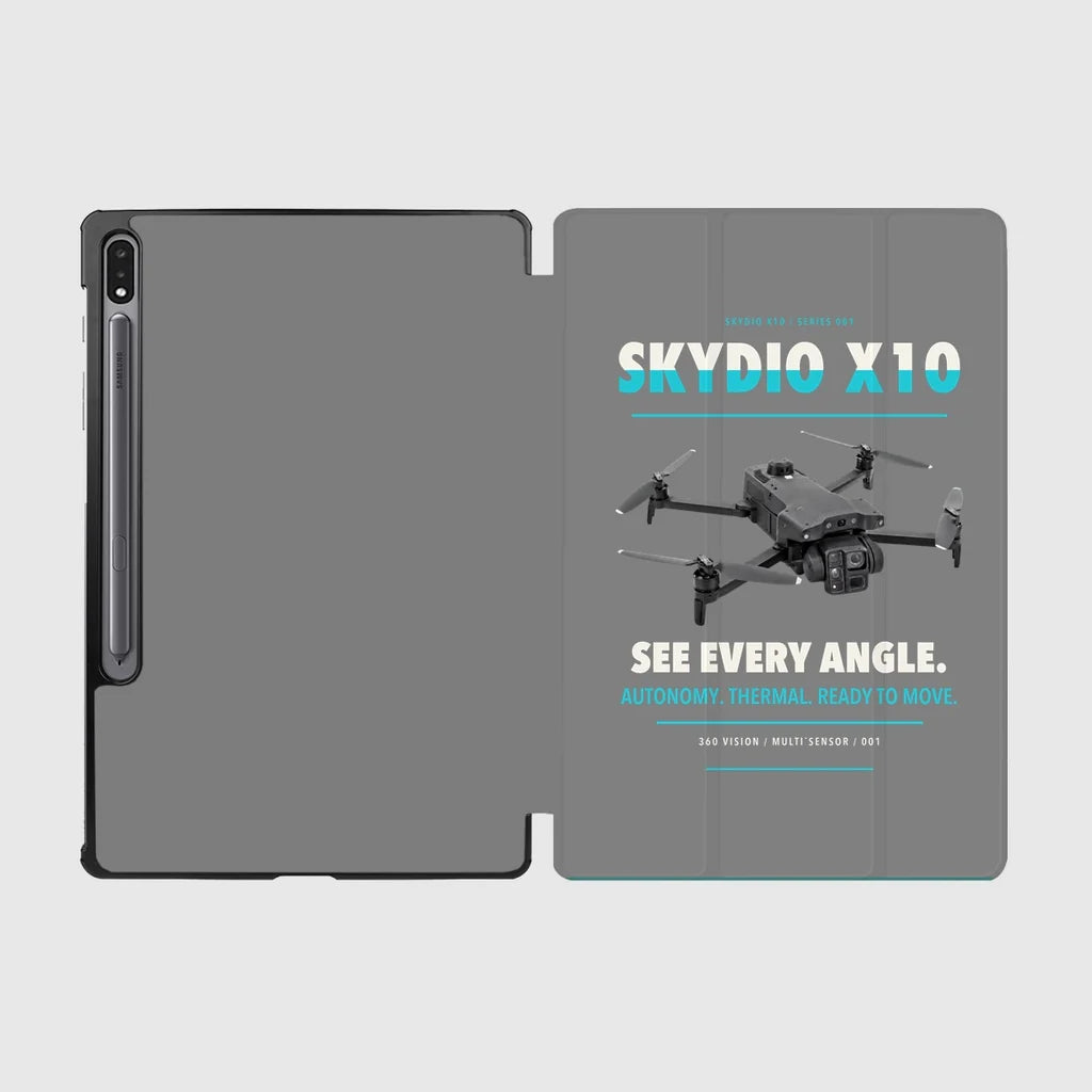 Skydio X10 design on gray samsung tablet tablet case