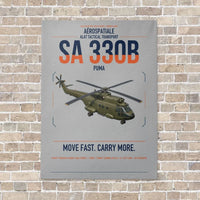 Thumbnail for Aérospatiale SA 330B Puma vertical canvas print - no frame - light gray background