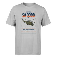 Thumbnail for Aérospatiale SA 330B Puma design on light gray t-shirt, single-side print