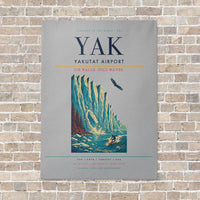 Thumbnail for Yakutat Airport YAK vertical canvas print - no frame - light gray background