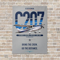 Thumbnail for Cessna T207A Stationair 8 vertical canvas print - no frame - light gray background