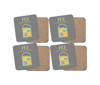 Thumbnail for Fes (FEZ) design on gray 4 pieces set coaster