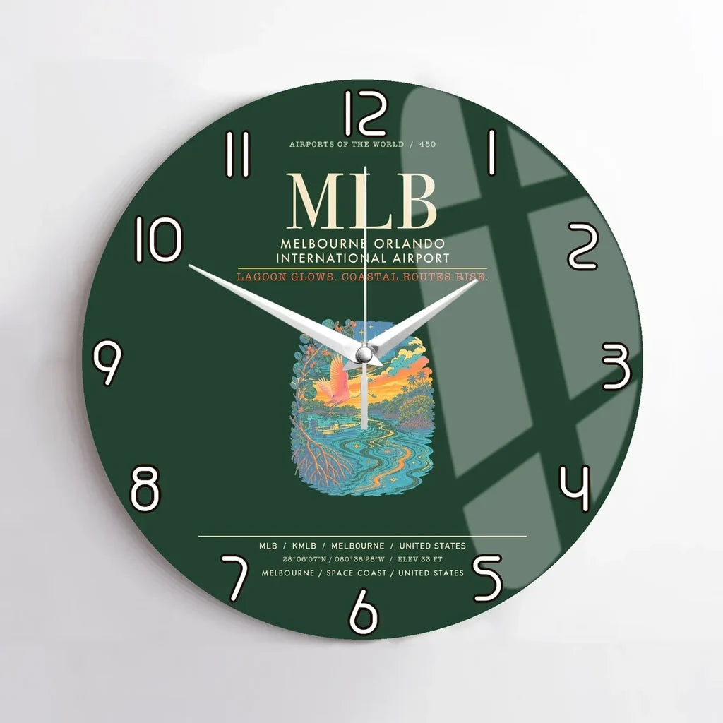 Melbourne Orlando International Airport MLB Wall-Clock No-Frame - Dark Green