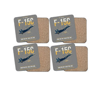 Thumbnail for F-15C Eagle design on gray 4 pieces set coaster