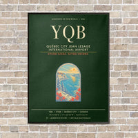 Thumbnail for Quebec City Jean Lesage International Airport YQB - Canvas Framed - Dark Green