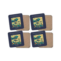Thumbnail for The Skydive Festival Lift - Designed Coasters design on navy blue 4-pieces-set