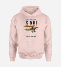 Thumbnail for SPAD S.XIII C.1 design on pink double-side hoodie, single-side print