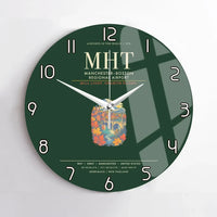 Thumbnail for ManchesterBoston Regional Airport MHT Wall-Clock No-Frame - Dark Green
