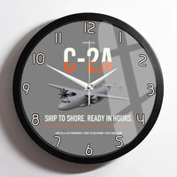Thumbnail for C-2A Greyhound design on gray framed wall clock