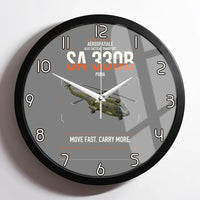 Thumbnail for Aérospatiale SA 330B Puma design on gray framed wall clock