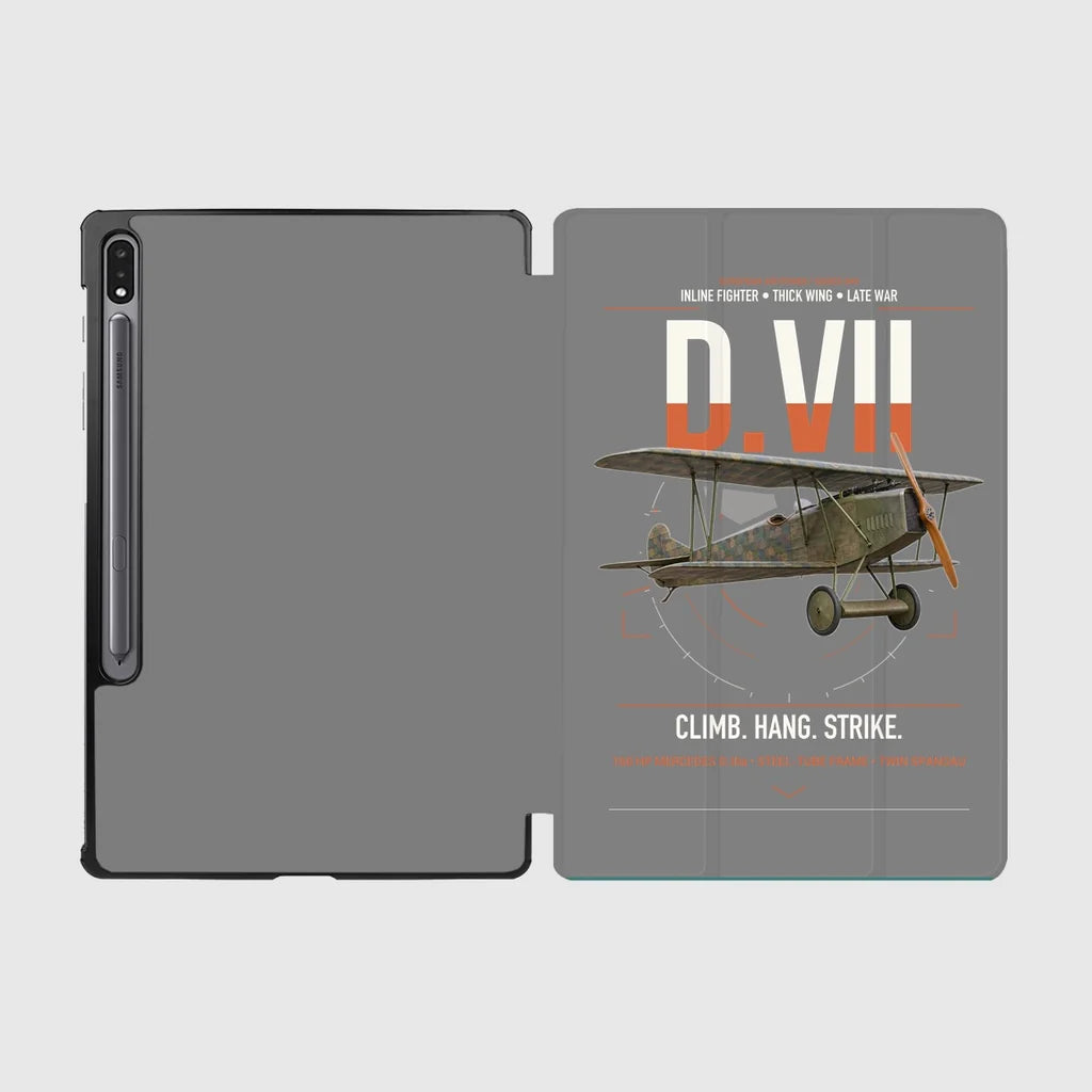 Fokker D.VII design on gray samsung tablet tablet case
