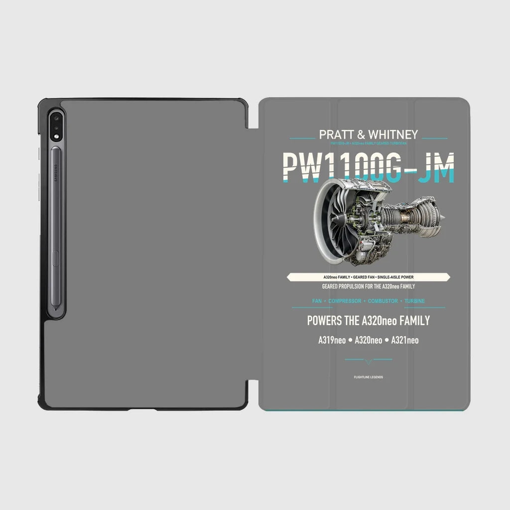 PW1100G-JM design on gray samsung tablet tablet case
