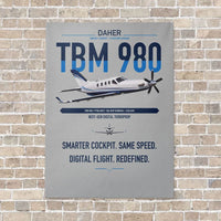 Thumbnail for Daher TBM 980 vertical canvas print - no frame - light gray background