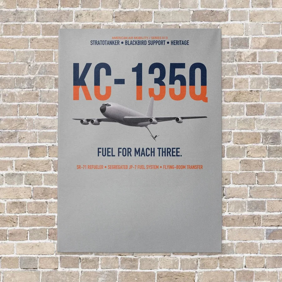 KC-135Q Blackbird Tanker vertical canvas print - no frame - light gray background