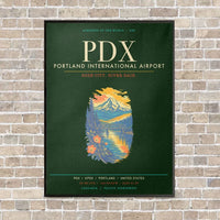 Thumbnail for Portland International Airport PDX - Canvas Framed - Dark Green