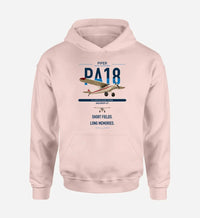 Thumbnail for Piper PA-18 Super Cub design on pink double-side hoodie, single-side print