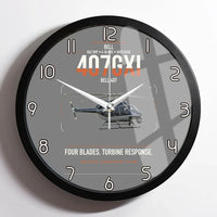 Thumbnail for Bell 407GXi design on gray framed wall clock