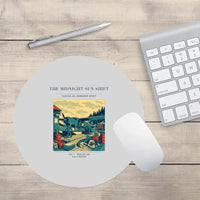 Thumbnail for VINTAGE G4284 - The Midnight Sun Shift - Designed Mouse Pads design on lightgray round