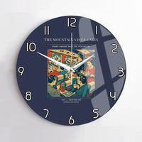 Thumbnail for VINTAGE G4224 - The Mountain Vista Cabin - Designed Wall Clocks design on navyblue no-frame