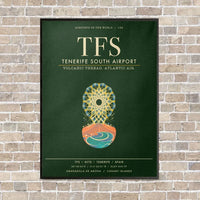 Thumbnail for Tenerife South Airport TFS - Canvas Framed - Dark Green