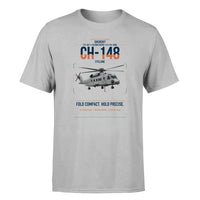 Thumbnail for Sikorsky CH-148 Cyclone design on light gray t-shirt, single-side print