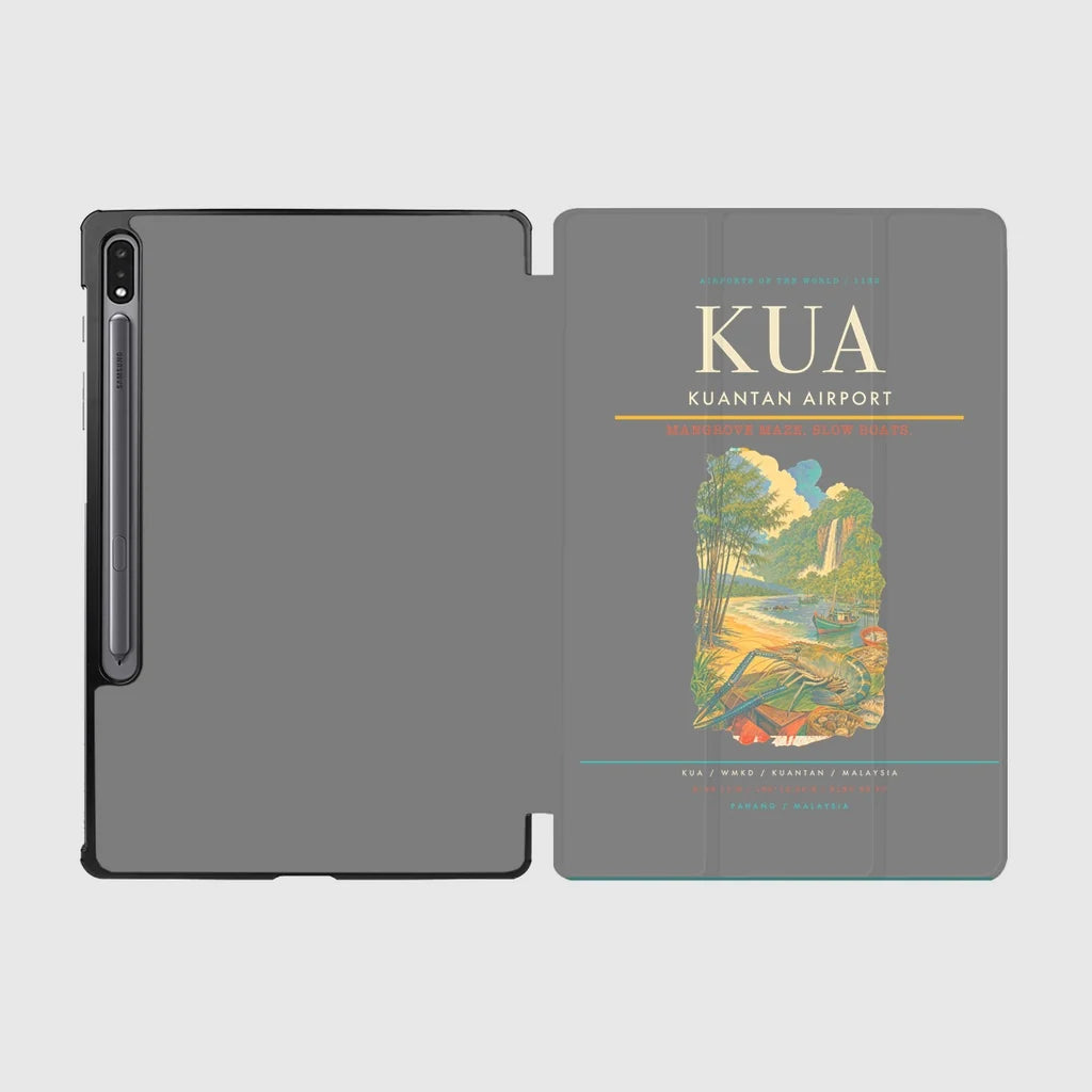 Kuantan Airport (KUA) design on gray samsung tablet tablet case