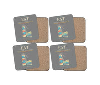 Thumbnail for Pangborn Memorial Airport (EAT) design on gray 4 pieces set coaster