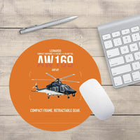 Thumbnail for Leonardo AW169 design on orange round mouse pad