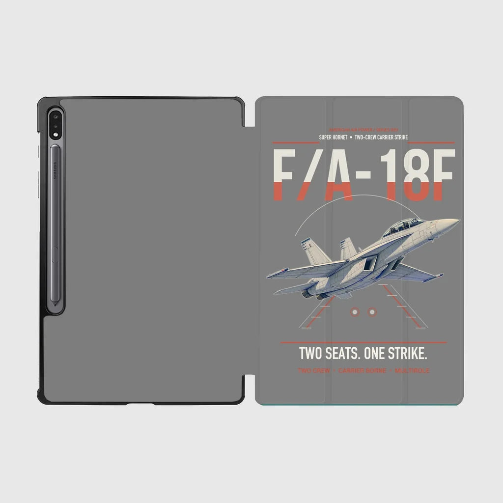 F-A-18F Super Hornet design on gray samsung tablet tablet case