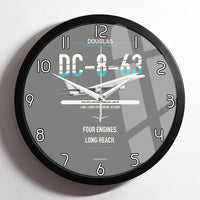 Thumbnail for Douglas DC-8-63 design on gray framed wall clock