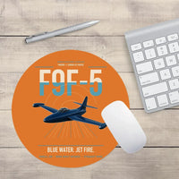Thumbnail for F9F-5 Panther design on orange round mouse pad
