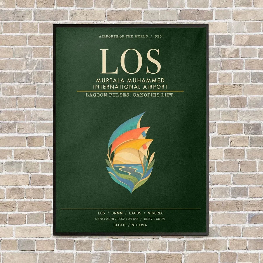 Murtala Muhammed International Airport LOS - Canvas Framed - Dark Green