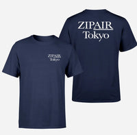 Thumbnail for Zipair logo on navy blue double side t shirt