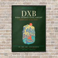 Thumbnail for Dubai International Airport DXB - Canvas Framed - Dark Green