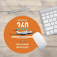 Thumbnail for Beechcraft King Air 360 design on orange round mouse pad