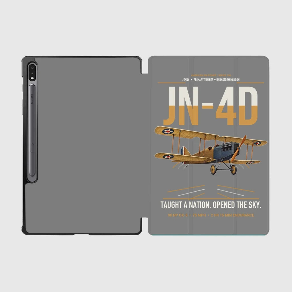 Curtiss JN-4D Jenny design on gray samsung tablet tablet case