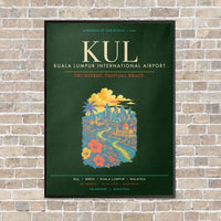 Thumbnail for Kuala Lumpur International Airport KUL - Canvas Framed - Dark Green