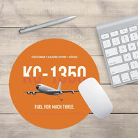 Thumbnail for KC-135Q Blackbird Tanker design on orange round mouse pad