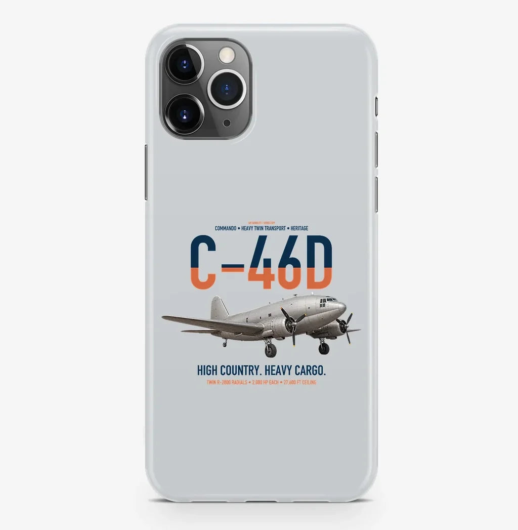 C-46D Commando design on light gray magsafe iphone case, for iPhone Pro Max