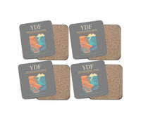 Thumbnail for Deer Lake Regional Airport (YDF) design on gray 4 pieces set coaster