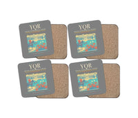 Thumbnail for Regina International Airport (YQR) design on gray 4 pieces set coaster