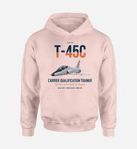 Thumbnail for T-45C Goshawk design on pink double-side hoodie, single-side print