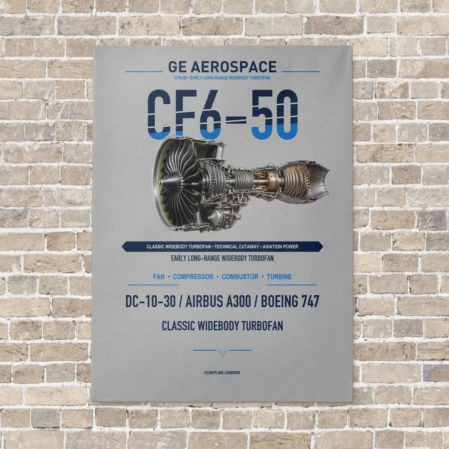 CF6-50 vertical canvas print - no frame - light gray background