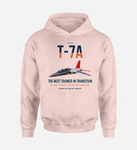 Thumbnail for T-7A Red Hawk design on pink double-side hoodie, single-side print