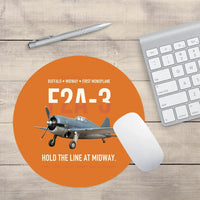 Thumbnail for F2A-3 Buffalo Hold the Line at Midway design on orange round mouse pad