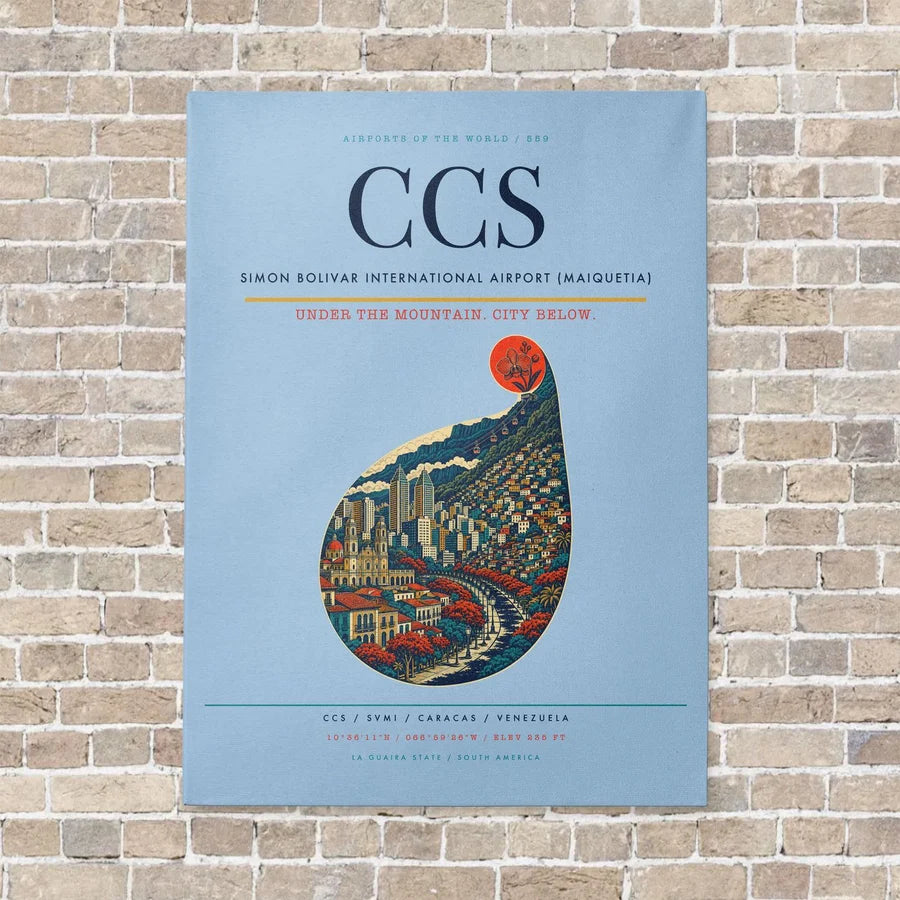 Simon Bolivar International Airport (Maiquetia) CCS - Canvas No Frame - Light Blue