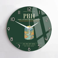 Thumbnail for Paro International Airport PBH Wall-Clock No-Frame - Dark Green